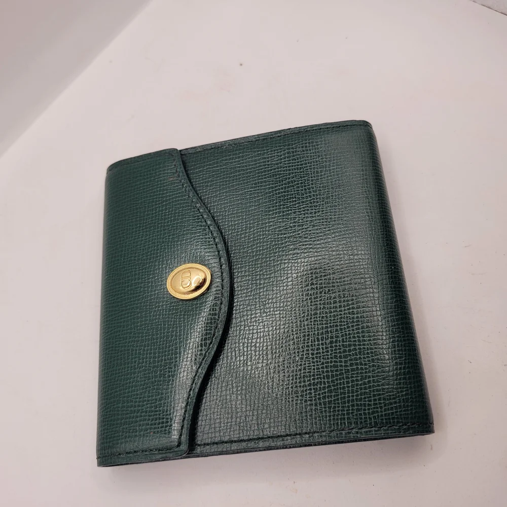 Christian Dior Leather Vintage Green Wallet